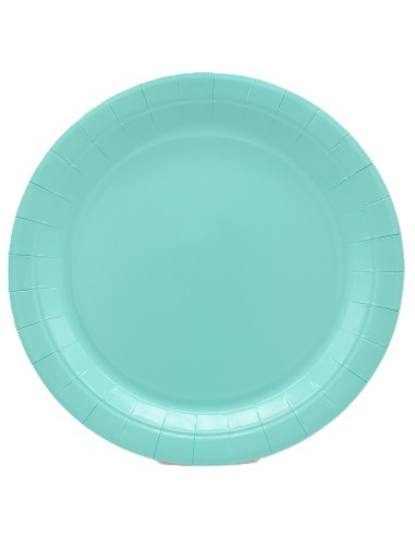 Piatto in carta rotondo 100% compostabile Cm. 24 - Confezione 15 pz - Acquamarina