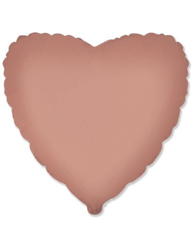 Palloncino mylar tinta unita 18" - Cuore - Rosa Vintage Satinato