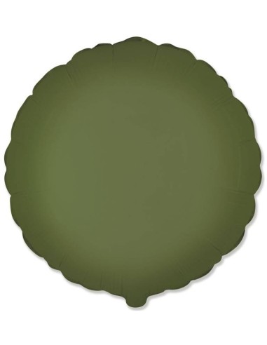 Palloncino mylar tinta unita 18" - Rotondo - Verde oliva satinato