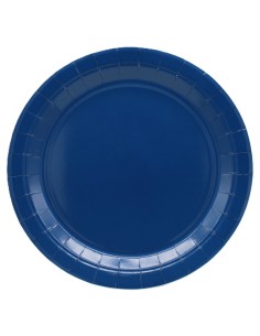 Piatto in carta rotondo 100% compostabile Cm. 24 - Confezione 15 pz - Blu navy 2