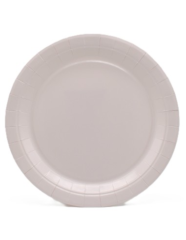Piatto in carta rotondo 100% compostabile Cm. 24 - Confezione 15 pz - Cipria