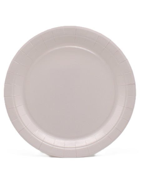 Piatto in carta rotondo 100% compostabile Cm. 24 - Confezione 15 pz - Cipria