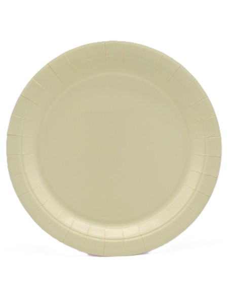 Piatto in carta rotondo 100% compostabile Cm. 18 - Confezione 15 pz - Avorio