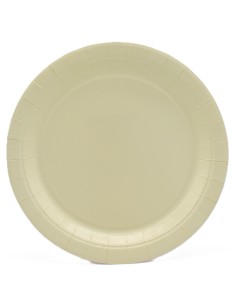 Piatto in carta rotondo 100% compostabile Cm. 24 - Confezione 15 pz - Avorio
