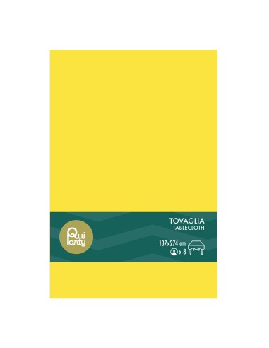 Tovaglia in plastica pvc Cm. 137x274 - Giallo