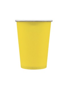 Bicchiere in carta 100% compostabile cc.250 - Confezione 15 pz - Giallo