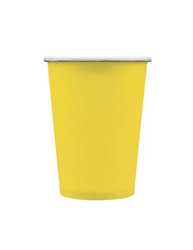 Bicchiere in carta 100% compostabile cc.250 - Confezione 15 pz - Giallo
