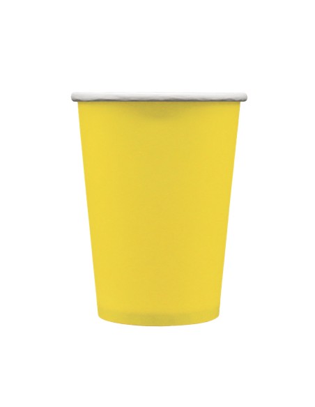 Bicchiere in carta 100% compostabile cc.250 - Confezione 15 pz - Giallo