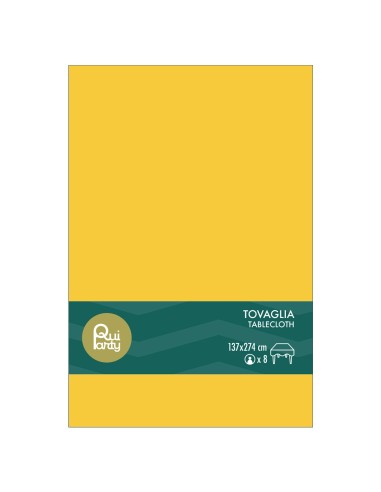 Tovaglia in plastica pvc Cm. 137x274 - Giallo mais