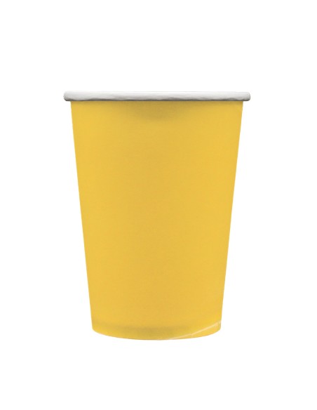 Bicchiere in carta 100% compostabile cc.250 - Confezione 15 pz - Giallo mais
