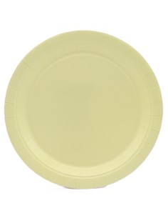 Piatto in carta rotondo 100% compostabile Cm. 18 - Confezione 15 pz - Mostarda