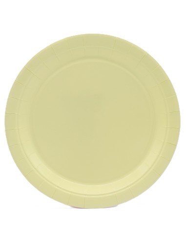 Piatto in carta rotondo 100% compostabile Cm. 24 - Confezione 15 pz - Mostarda