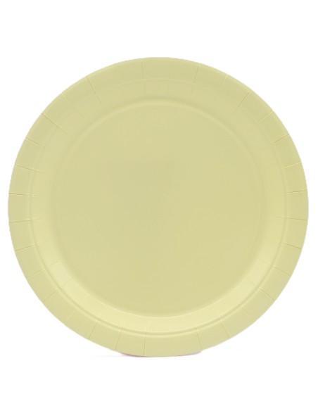 Piatto in carta rotondo 100% compostabile Cm. 24 - Confezione 15 pz - Mostarda