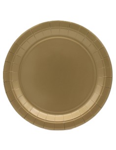 Piatto in carta rotondo 100% compostabile Cm. 24 - Confezione 15 pz - Oro