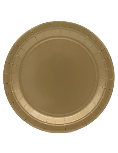 Piatto in carta rotondo 100% compostabile Cm. 24 - Confezione 15 pz - Oro