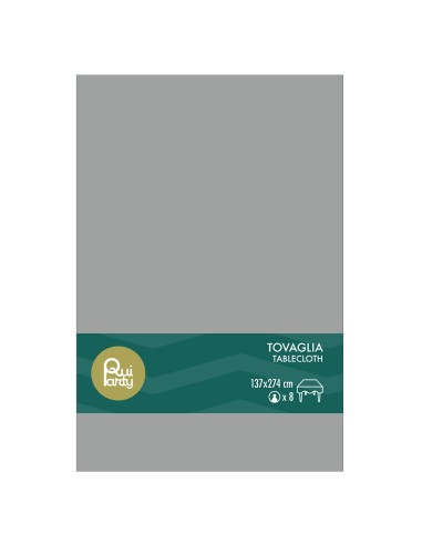 Tovaglia in plastica pvc Cm. 137x274 - Argento