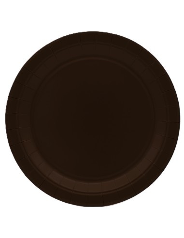 Piatto in carta rotondo 100% compostabile Cm. 18 - Confezione 15 pz - Marrone