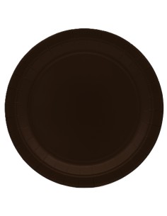 Piatto in carta rotondo 100% compostabile Cm. 24 - Confezione 15 pz - Marrone
