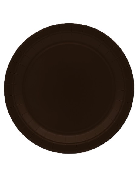 Piatto in carta rotondo 100% compostabile Cm. 24 - Confezione 15 pz - Marrone