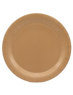 Piatto in carta rotondo 100% compostabile Cm. 24 - Confezione 15 pz - Moka