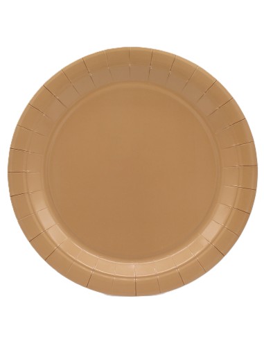 Piatto in carta rotondo 100% compostabile Cm. 24 - Confezione 15 pz - Moka