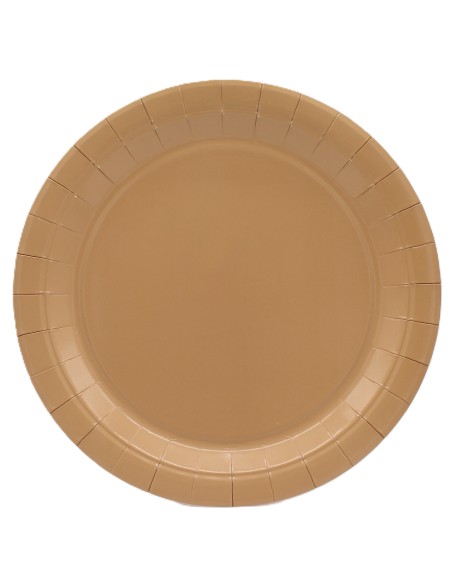 Piatto in carta rotondo 100% compostabile Cm. 24 - Confezione 15 pz - Moka