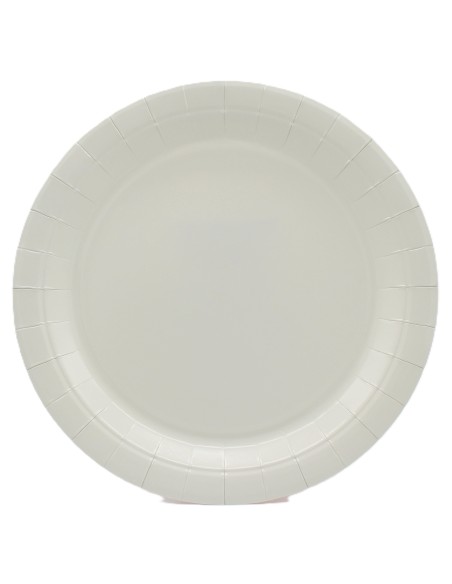 Piatto in carta rotondo 100% compostabile Cm. 18 - Confezione 15 pz - Sabbia