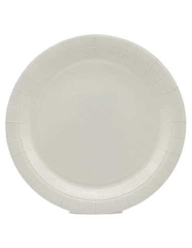 Piatto in carta rotondo 100% compostabile Cm. 24 - Confezione 15 pz - Sabbia