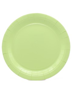 Piatto in carta rotondo 100% compostabile Cm. 24 - Confezione 15 pz - Verde mela