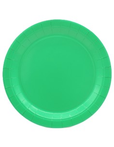 Piatto in carta rotondo 100% compostabile Cm. 24 - Confezione 15 pz - Verde