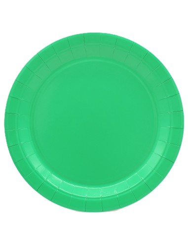 Piatto in carta rotondo 100% compostabile Cm. 24 - Confezione 15 pz - Verde
