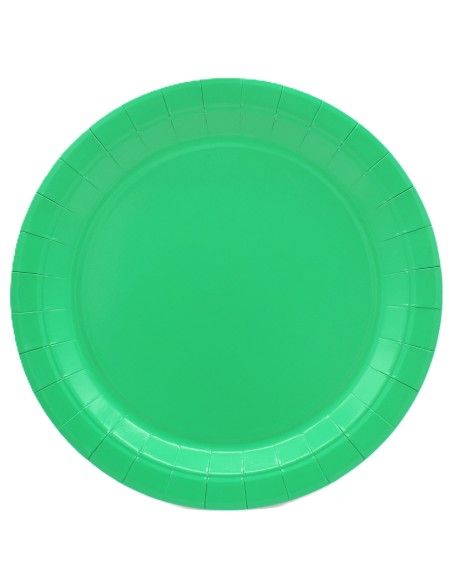 Piatto in carta rotondo 100% compostabile Cm. 24 - Confezione 15 pz - Verde