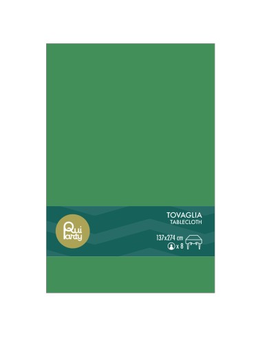 Tovaglia in plastica pvc Cm. 137x274 - Verde scuro