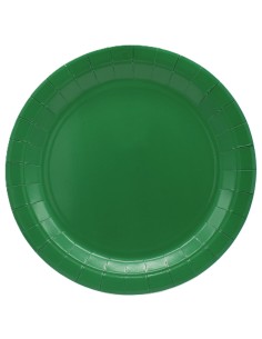 Piatto in carta rotondo 100% compostabile Cm. 18 - Confezione 15 pz - Verde scuro