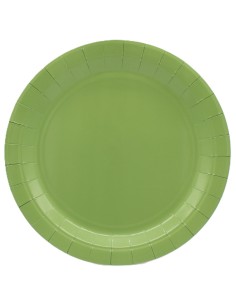 Piatto in carta rotondo 100% compostabile Cm. 24 - Confezione 15 pz - Verde salvia