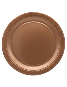 Piatto in carta rotondo 100% compostabile Cm. 18 - Confezione 15 pz - Rosa Gold