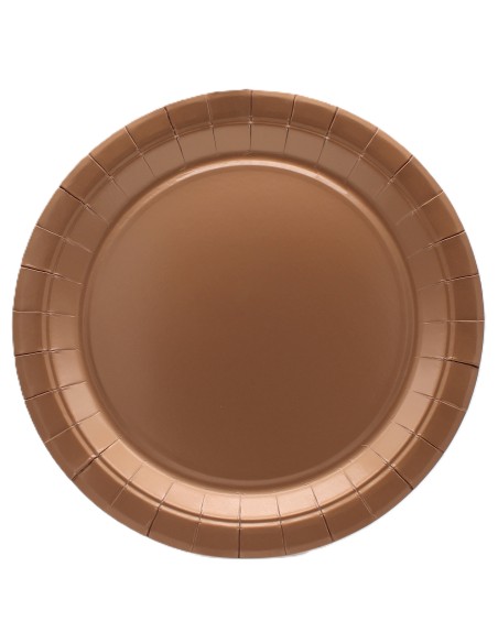Piatto in carta rotondo 100% compostabile Cm. 18 - Confezione 15 pz - Rosa Gold