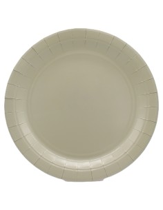 Piatto in carta rotondo 100% compostabile Cm. 18 - Confezione 15 pz - Tortora