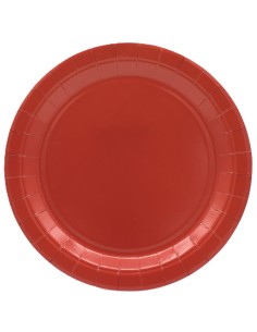 Piatto in carta rotondo 100% compostabile Cm. 18 - Confezione 15 pz - Mattone