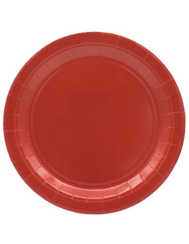 Piatto in carta rotondo 100% compostabile Cm. 18 - Confezione 15 pz - Mattone