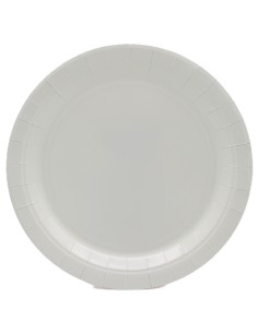 Piatto in carta rotondo 100% compostabile Cm. 18 - Confezione 15 pz - Grigio freddo