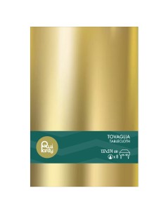 Tovaglia in plastica pvc Cm. 137x274 - Oro Gold Metal