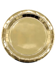 Piatto in carta rotondo Cm. 24 - Confezione 15 pz - Oro Gold Metal