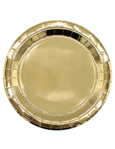 Piatto in carta rotondo Cm. 24 - Confezione 15 pz - Oro Gold Metal