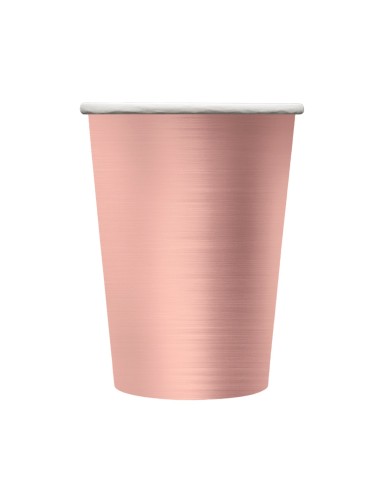 Bicchiere in carta cc.250 - Confezione 15 pz - Rosa Gold Metal