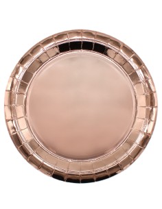 Piatto in carta rotondo Cm. 24 - Confezione 15 pz - Rosa Gold Metal