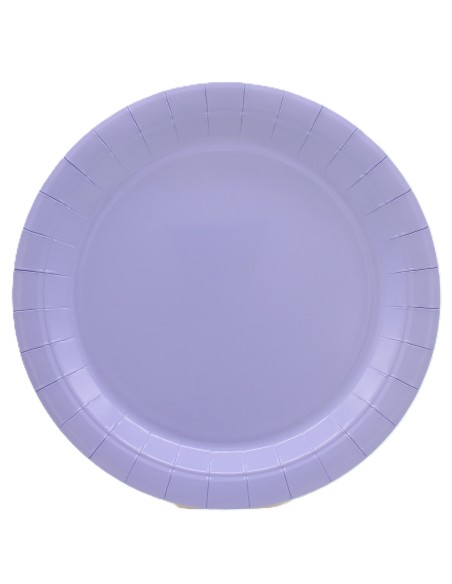 Piatto in carta rotondo 100% compostabile Cm. 18 - Confezione 15 pz - Lavanda