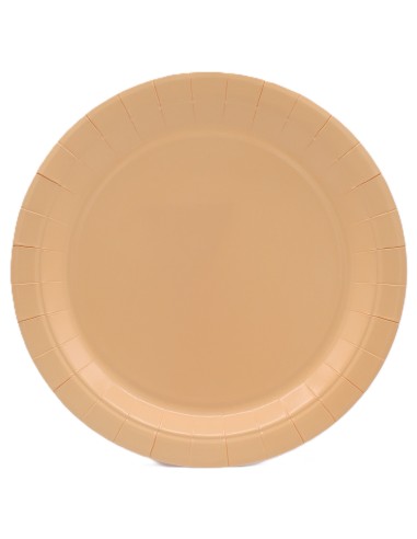 Piatto in carta rotondo 100% compostabile Cm. 24 - Confezione 15 pz - Pesca