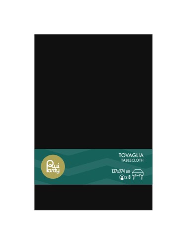 Tovaglia in plastica pvc Cm. 137x274 - Nero