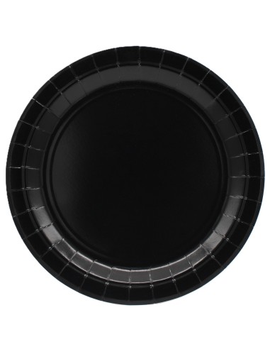 Piatto in carta rotondo 100% compostabile Cm. 18 - Confezione 15 pz - Nero